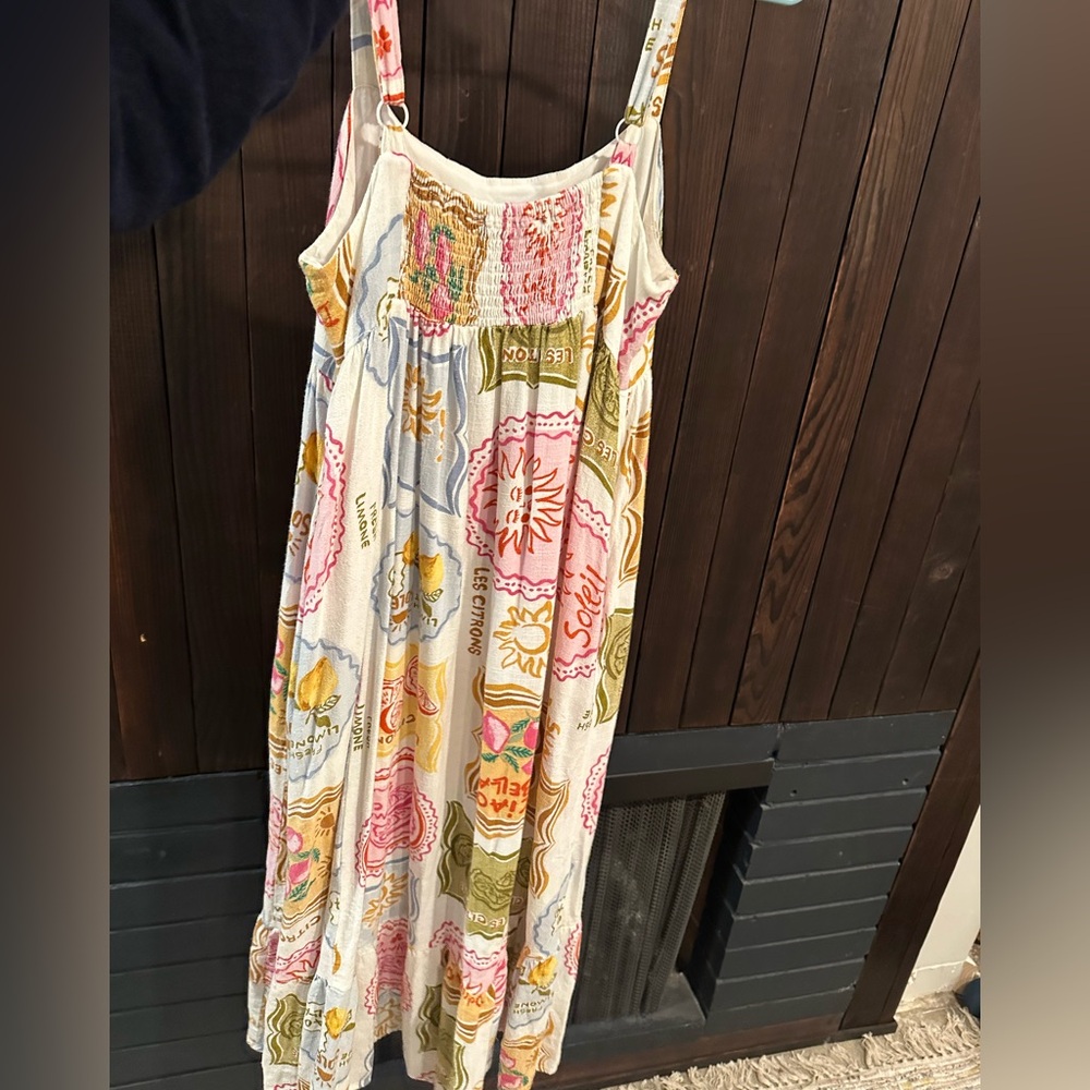 Paper Heart x Anthropologie Citron Amalfi Soleil Coastal Midi dress, Medium - Picture 3 of 6